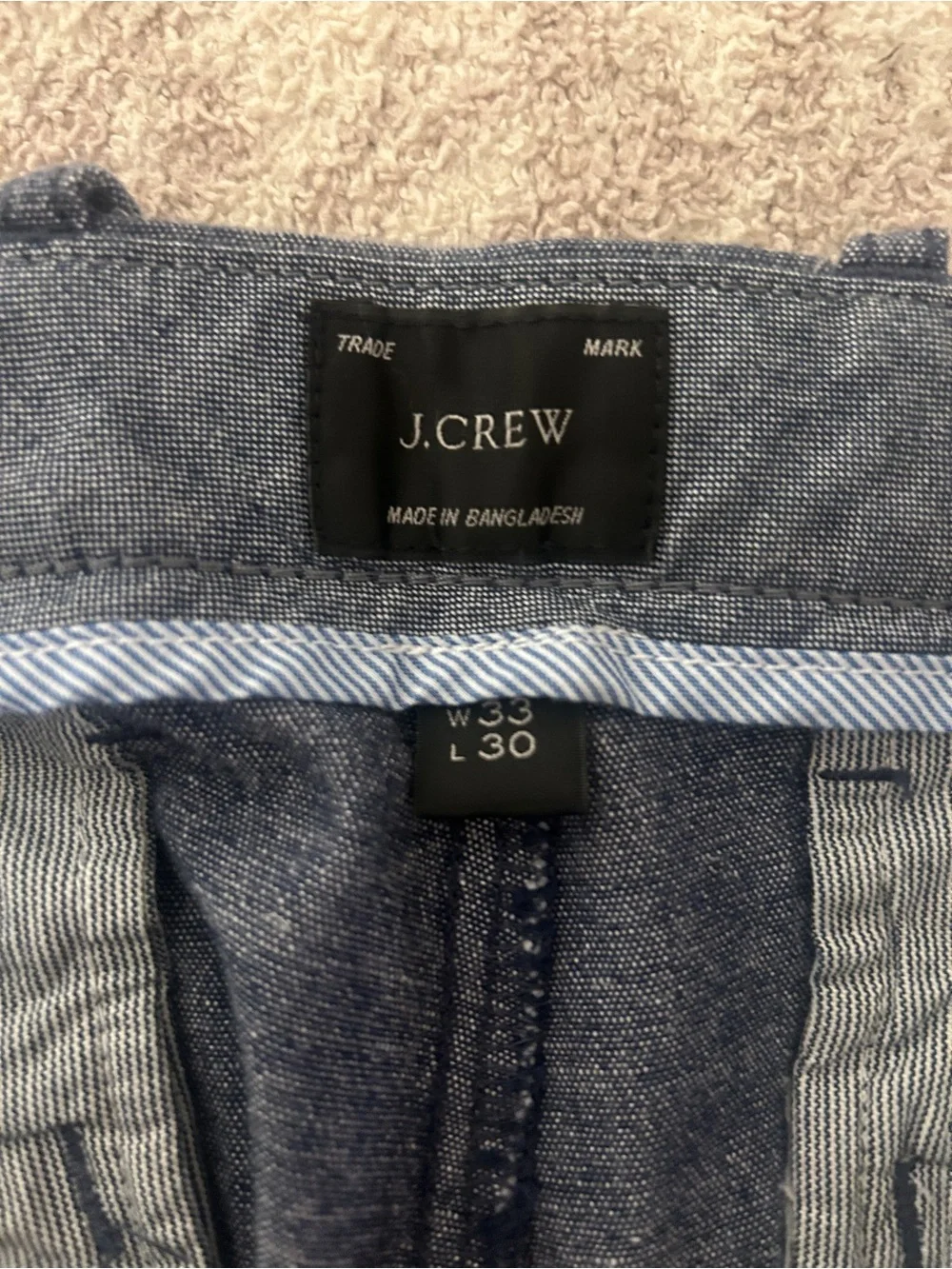 Men's J Crew 484 slim linen blend chinos in Heather Navy